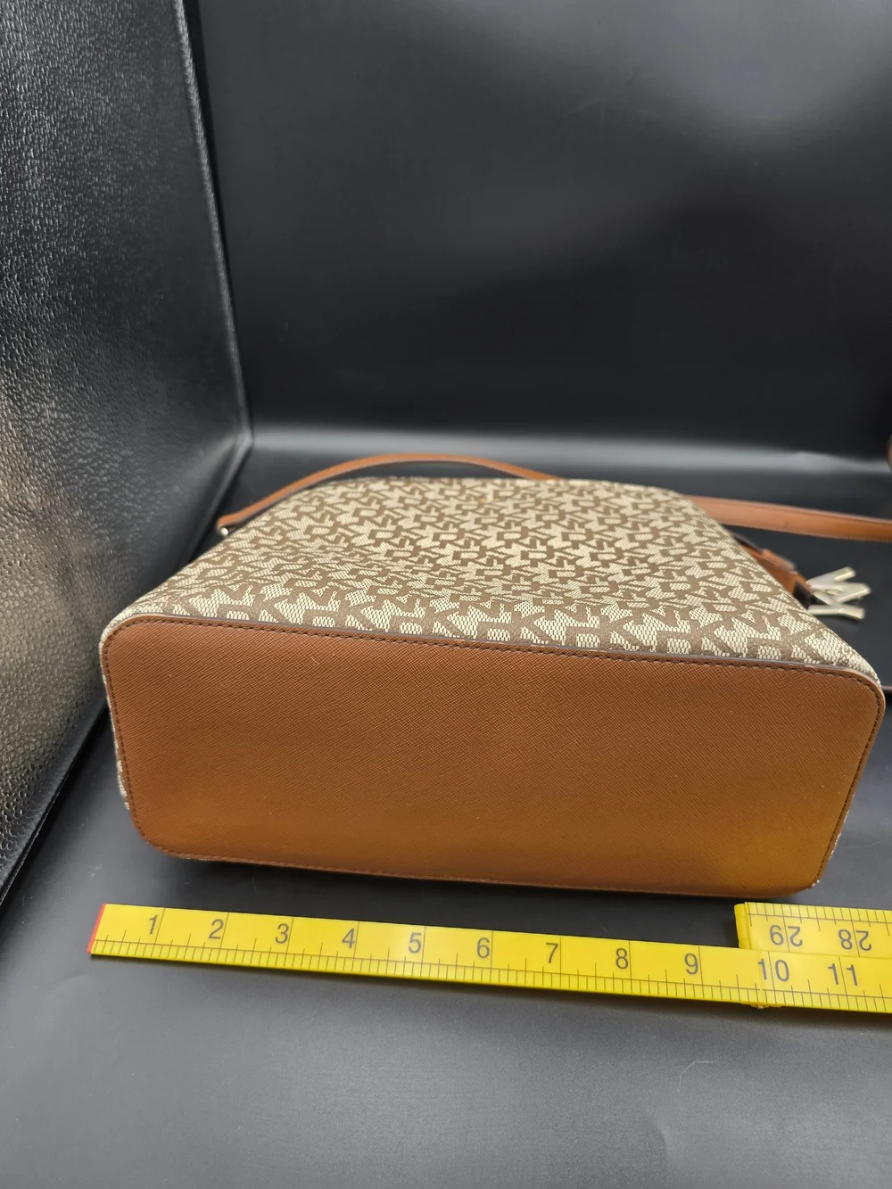 Dkny Beige and Tan Logo Satchel